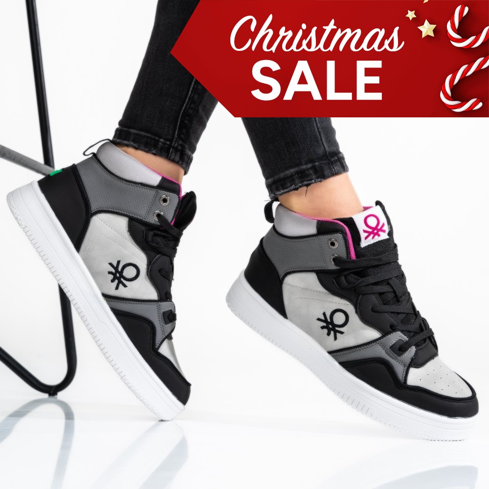 Benetton szürke sportcipők bsbhtw227601